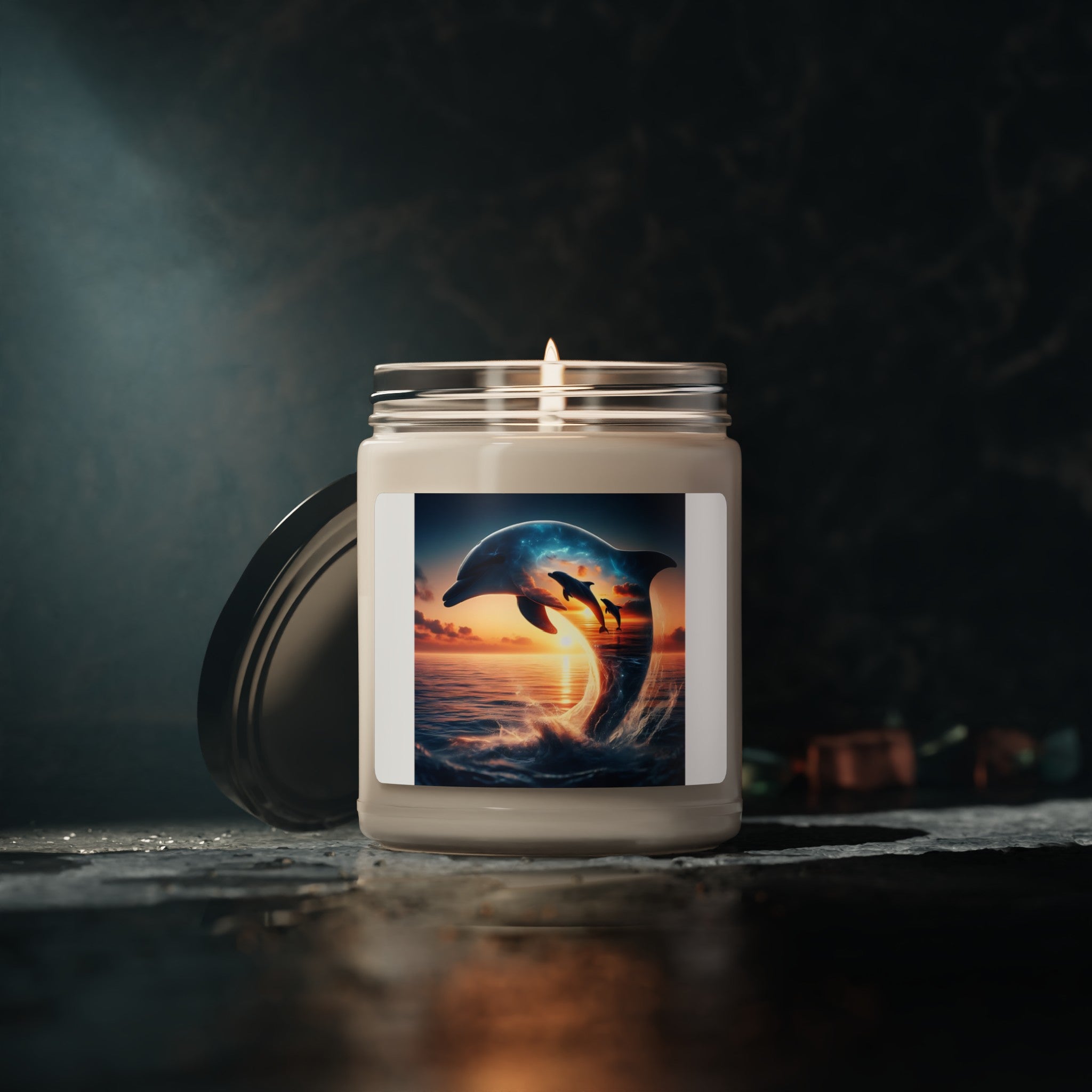 Sunset dolphin scented Soy Candle, 9oz