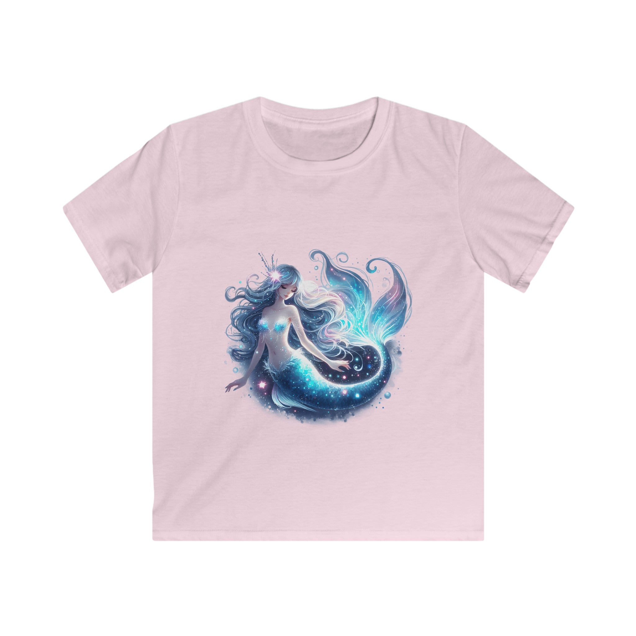 Enchanting Mermaid Kids' Black T-Shirt – Softstyle Fit