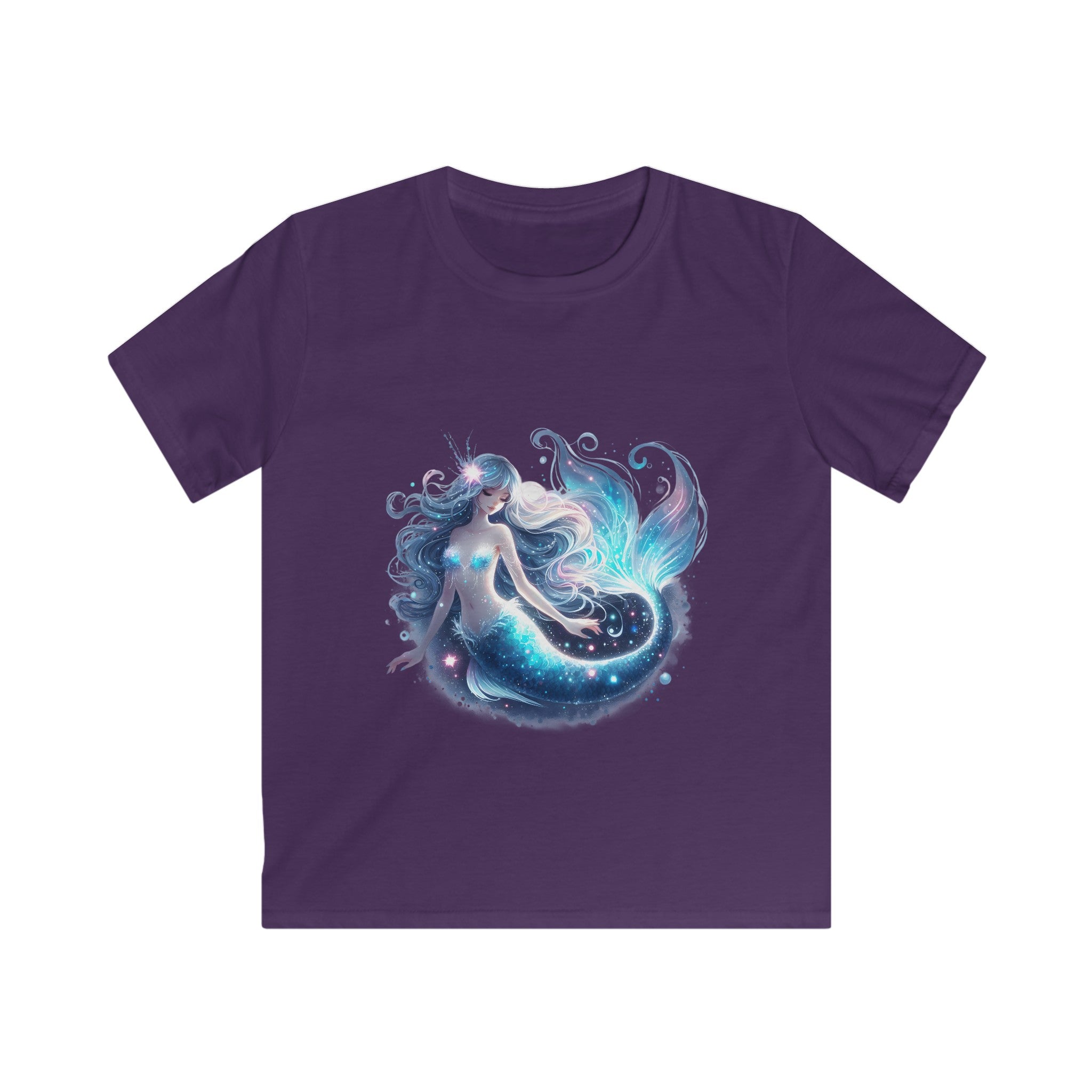 Enchanting Mermaid Kids' Black T-Shirt – Softstyle Fit