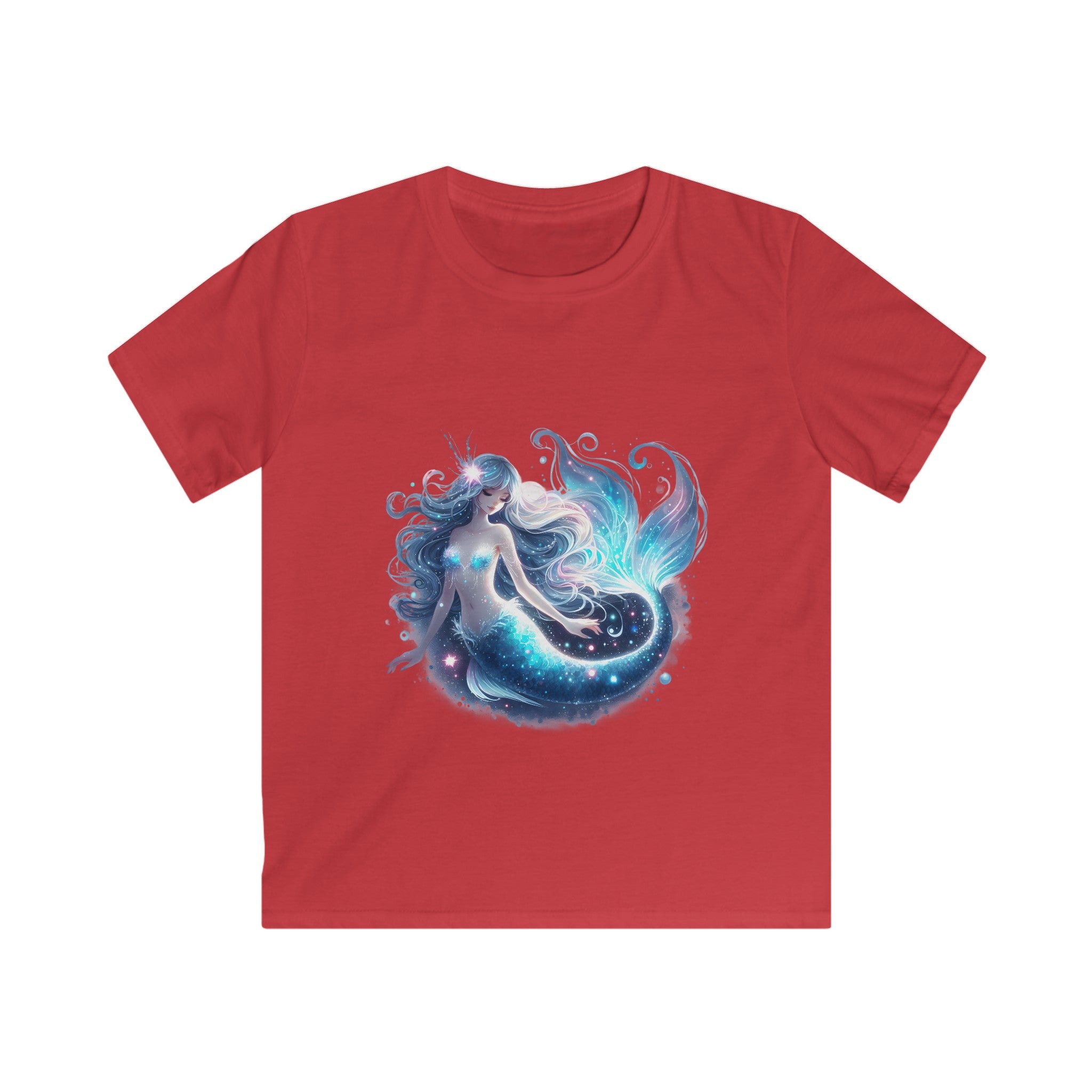 Enchanting Mermaid Kids' Black T-Shirt – Softstyle Fit