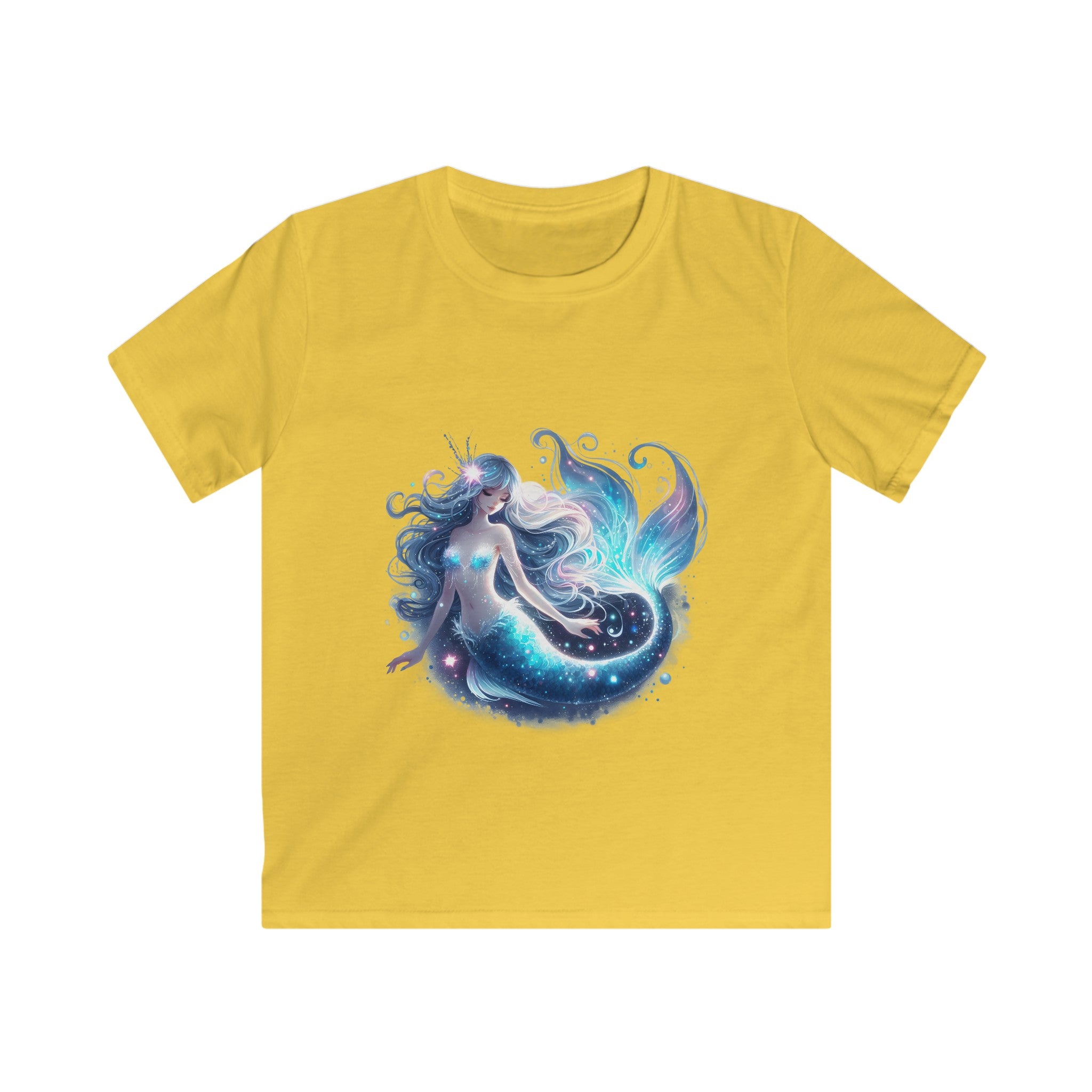 Enchanting Mermaid Kids' Black T-Shirt – Softstyle Fit