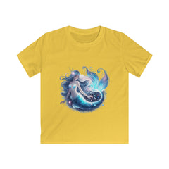 Enchanting Mermaid Kids' Black T-Shirt – Softstyle Fit