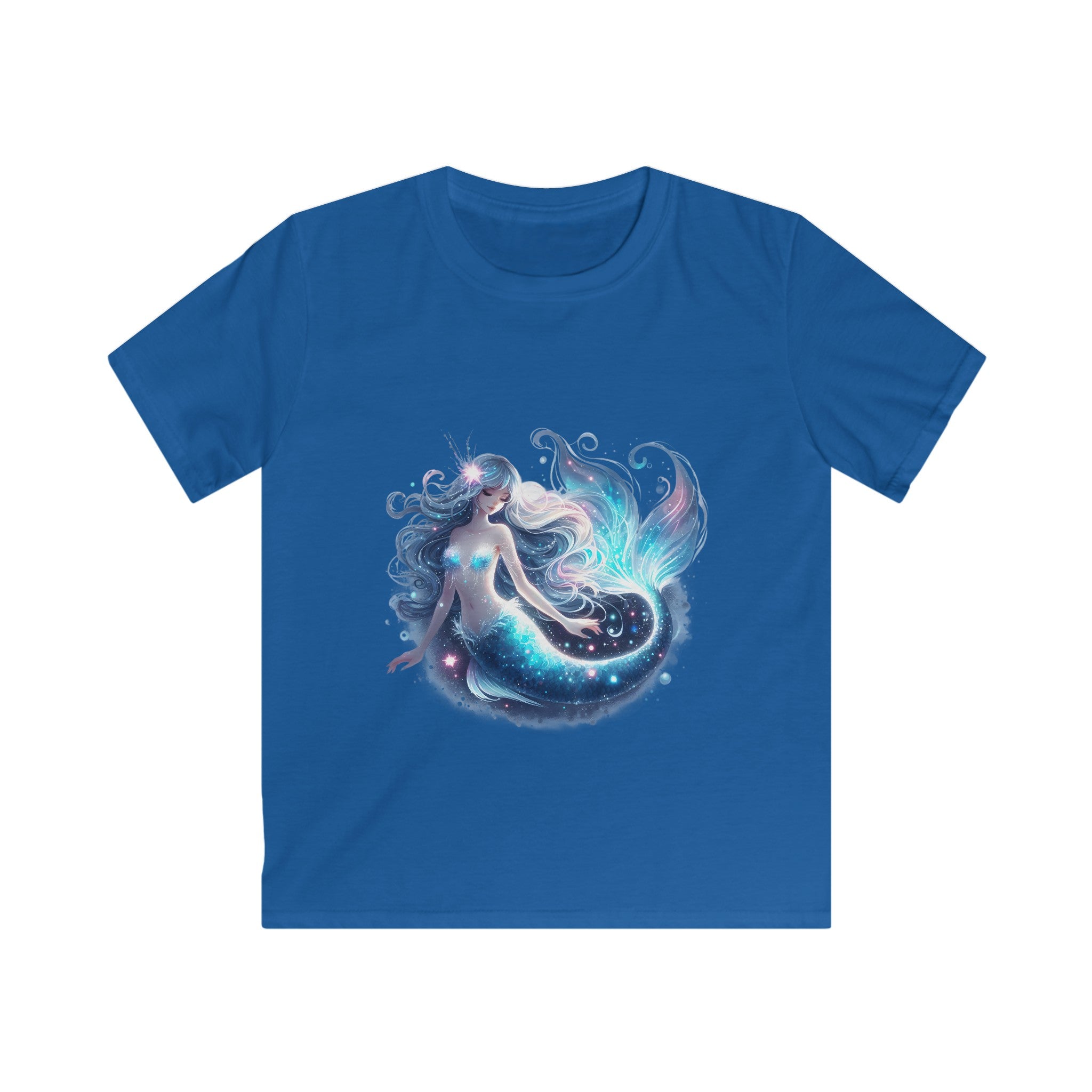 Enchanting Mermaid Kids' Black T-Shirt – Softstyle Fit