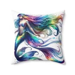 Rainbow dolphin spun Polyester Square Pillow