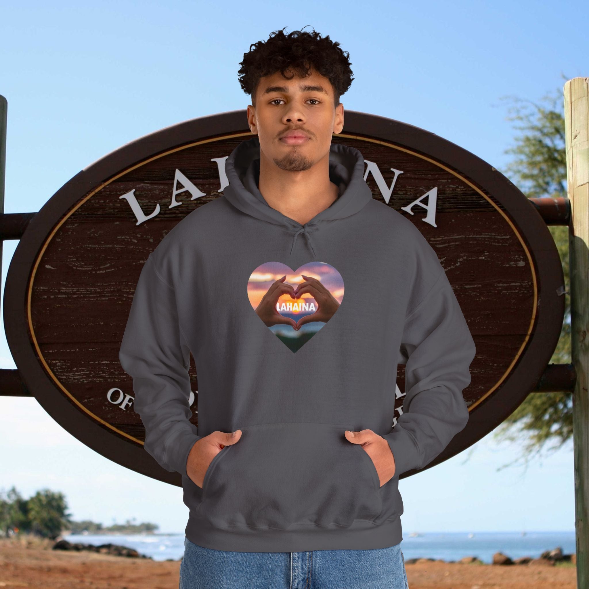 Lahaina beach Hooded Sweatshirt Unisex Heavy Blend