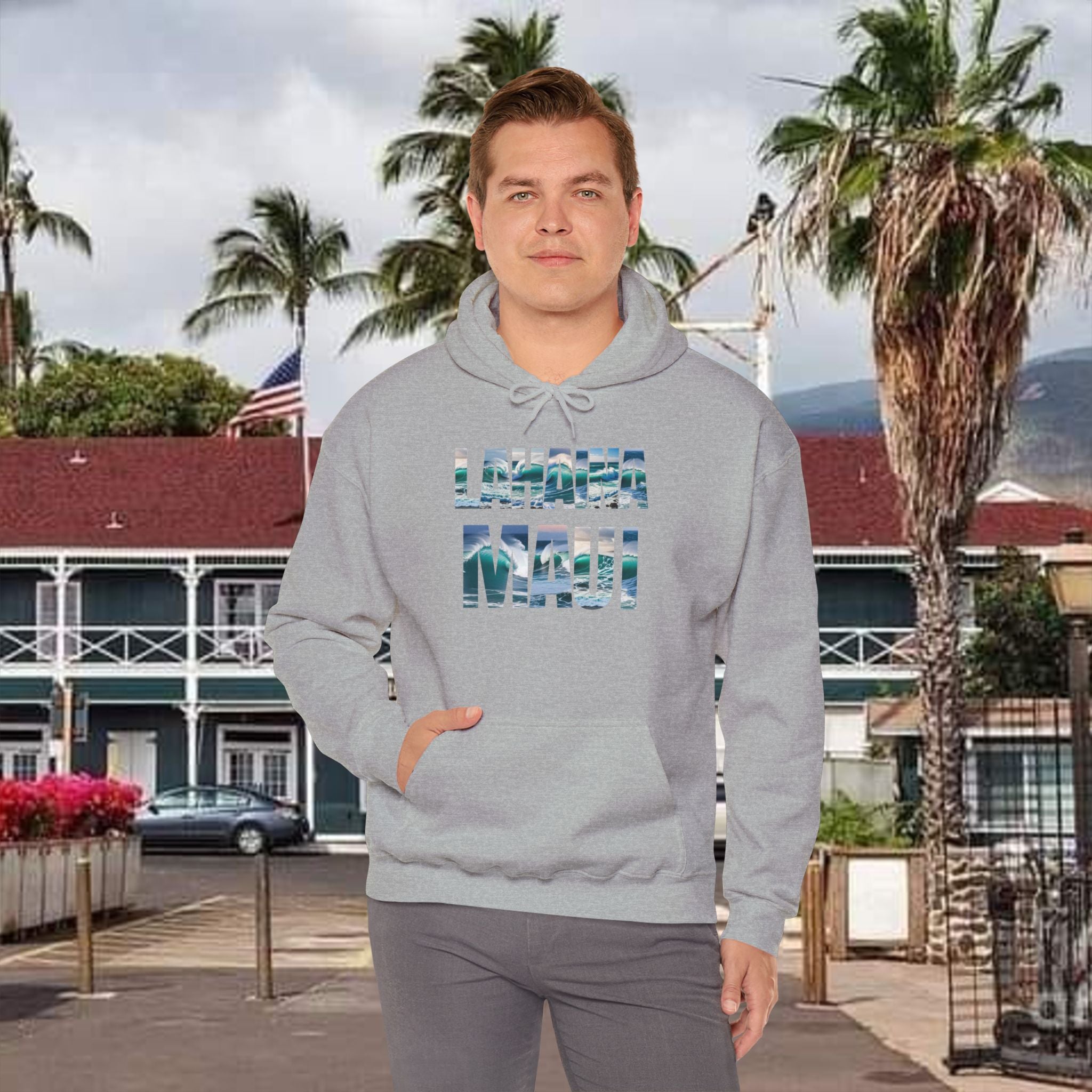 Lahaina Maui Hooded Sweatshirt Unisex Heavy Blend