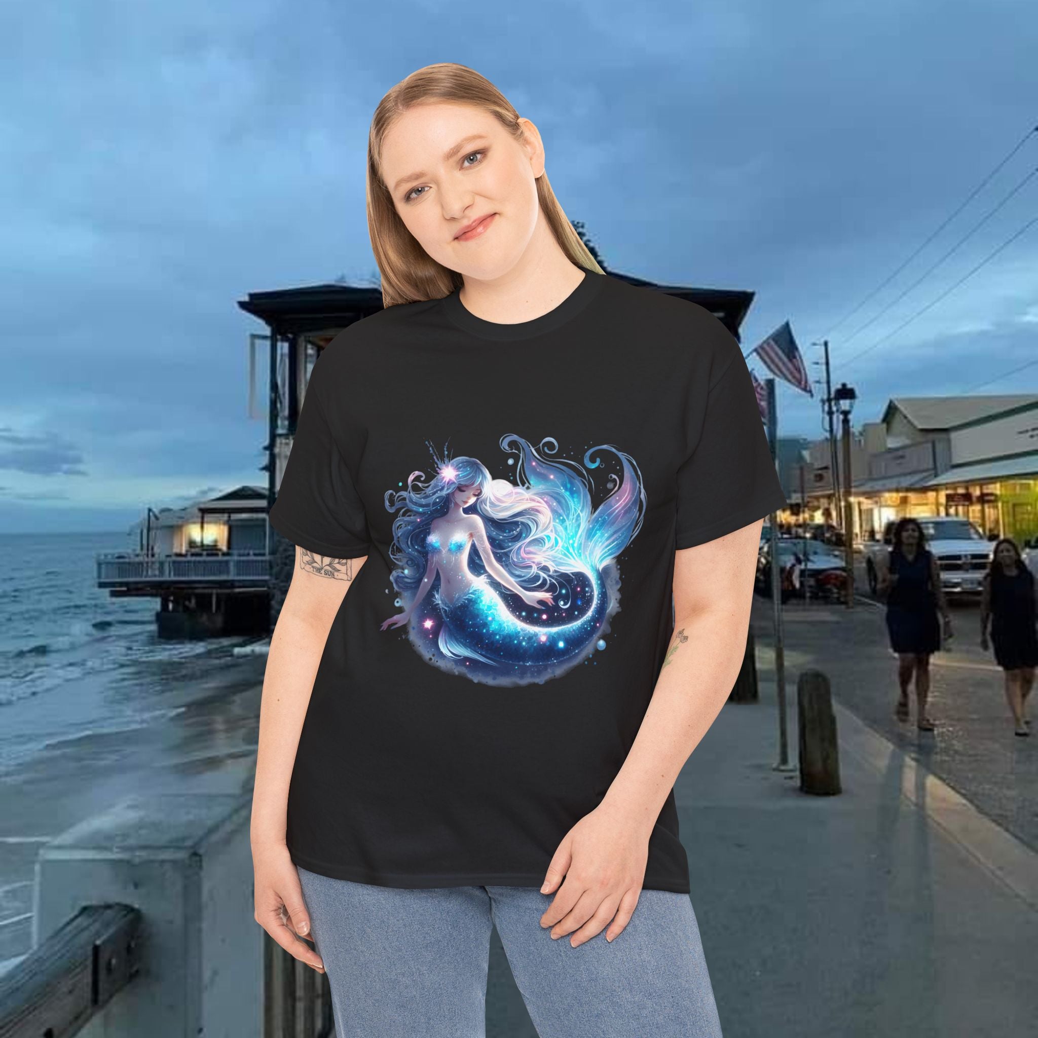 Blue Mermaid Heavy Cotton Tee shirt Unisex