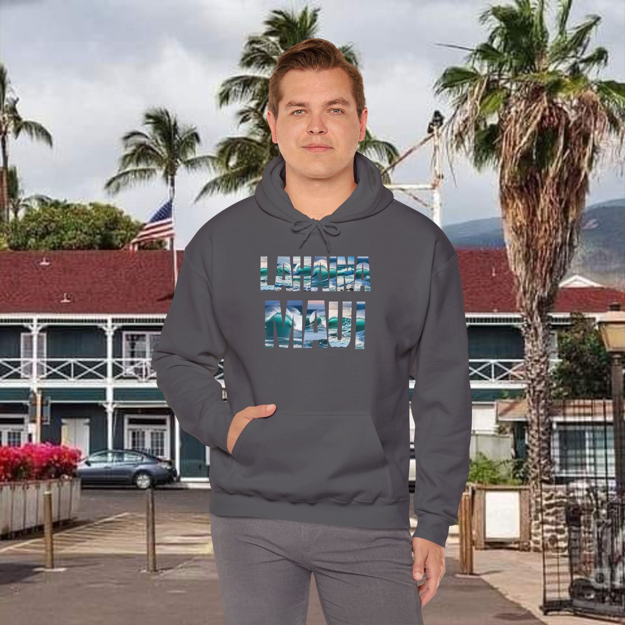 Lahaina Maui Hooded Sweatshirt Unisex Heavy Blend