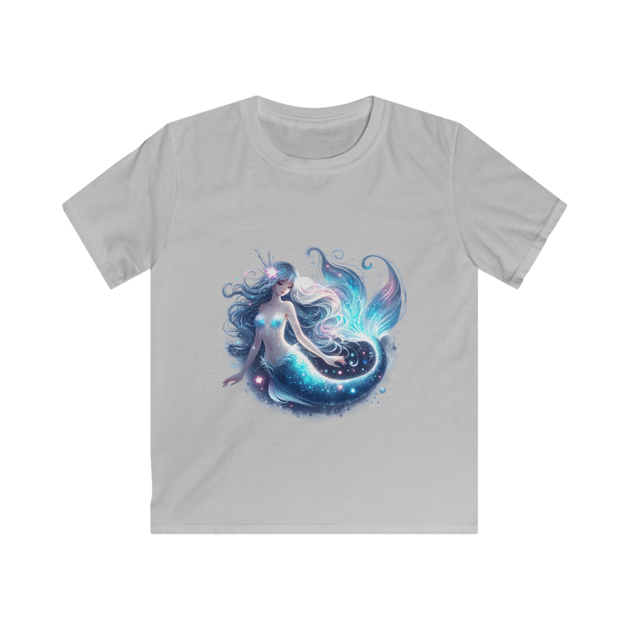 Enchanting Mermaid Kids' Black T-Shirt – Softstyle Fit