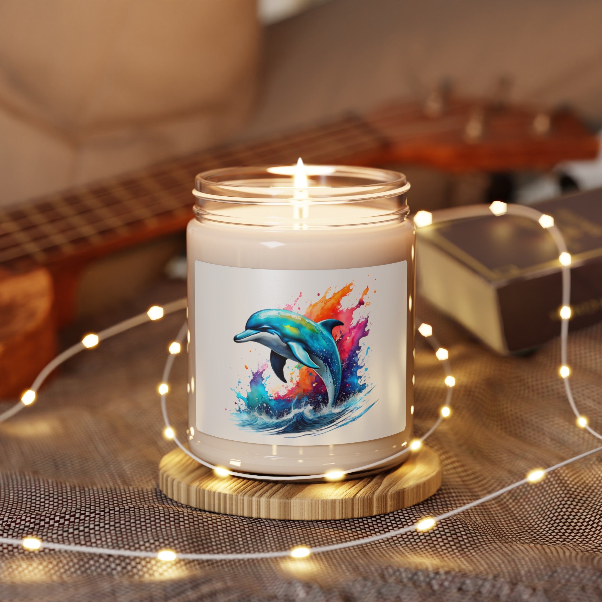 Rainbow dolphin Scented Soy Candle, 9oz