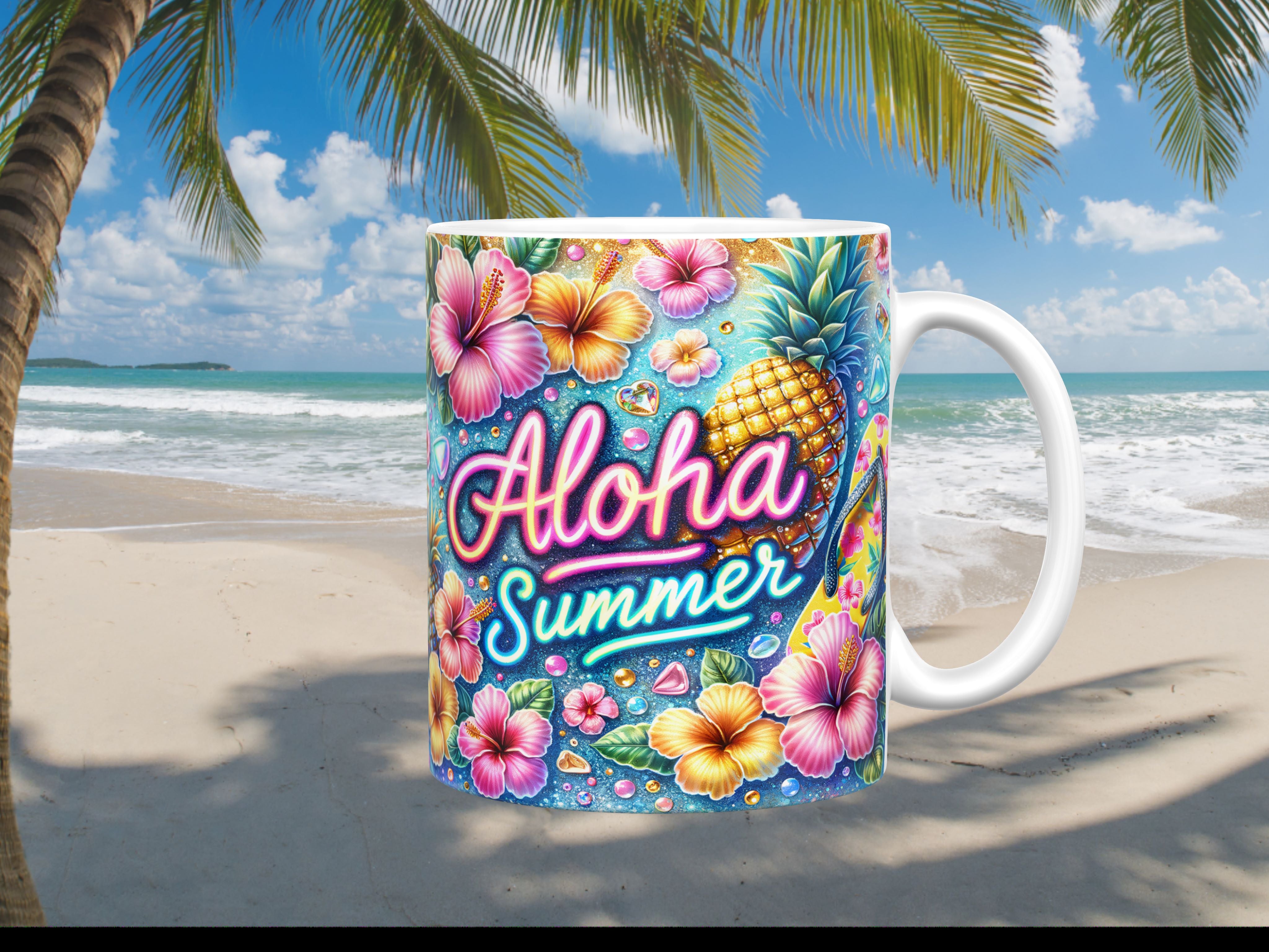 Aloha Summer Vibes Ceramic Mug, (11oz, 15oz)