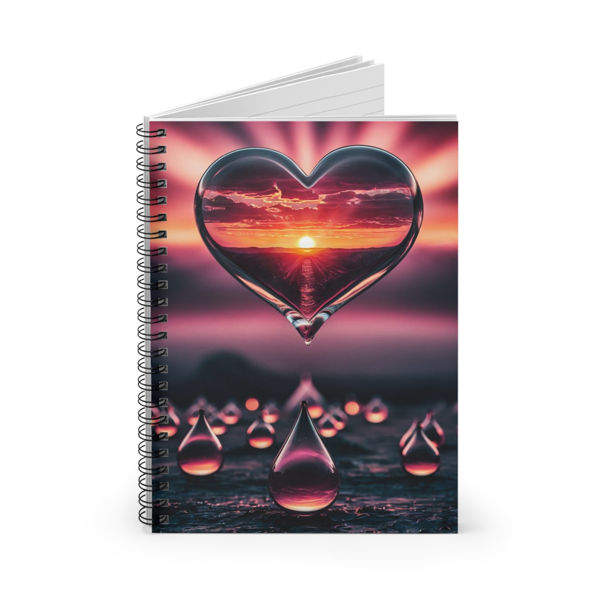 Heart Drop Sunset Notebook