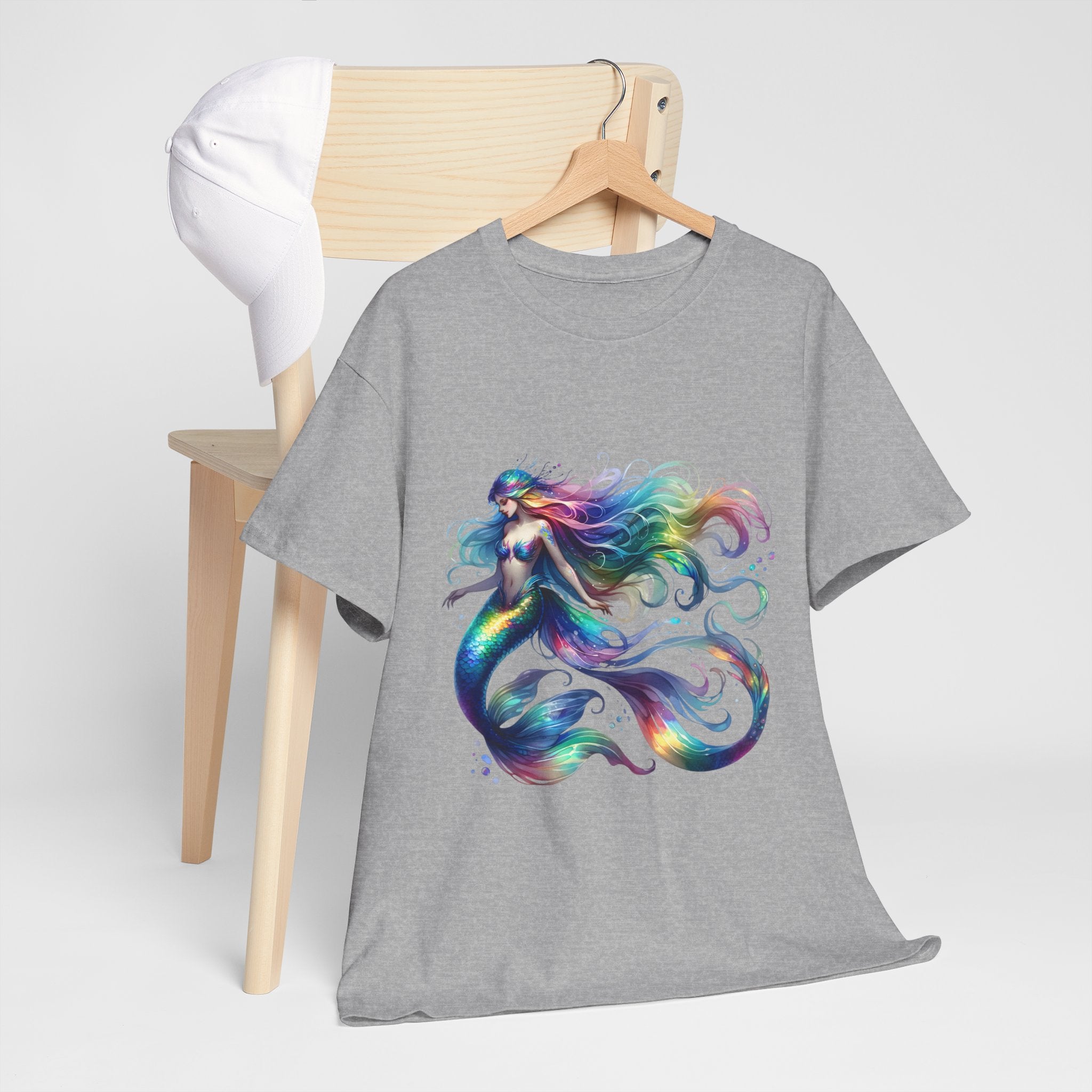 Rainbow Mermaid Heavy Cotton Tee shirt Unisex