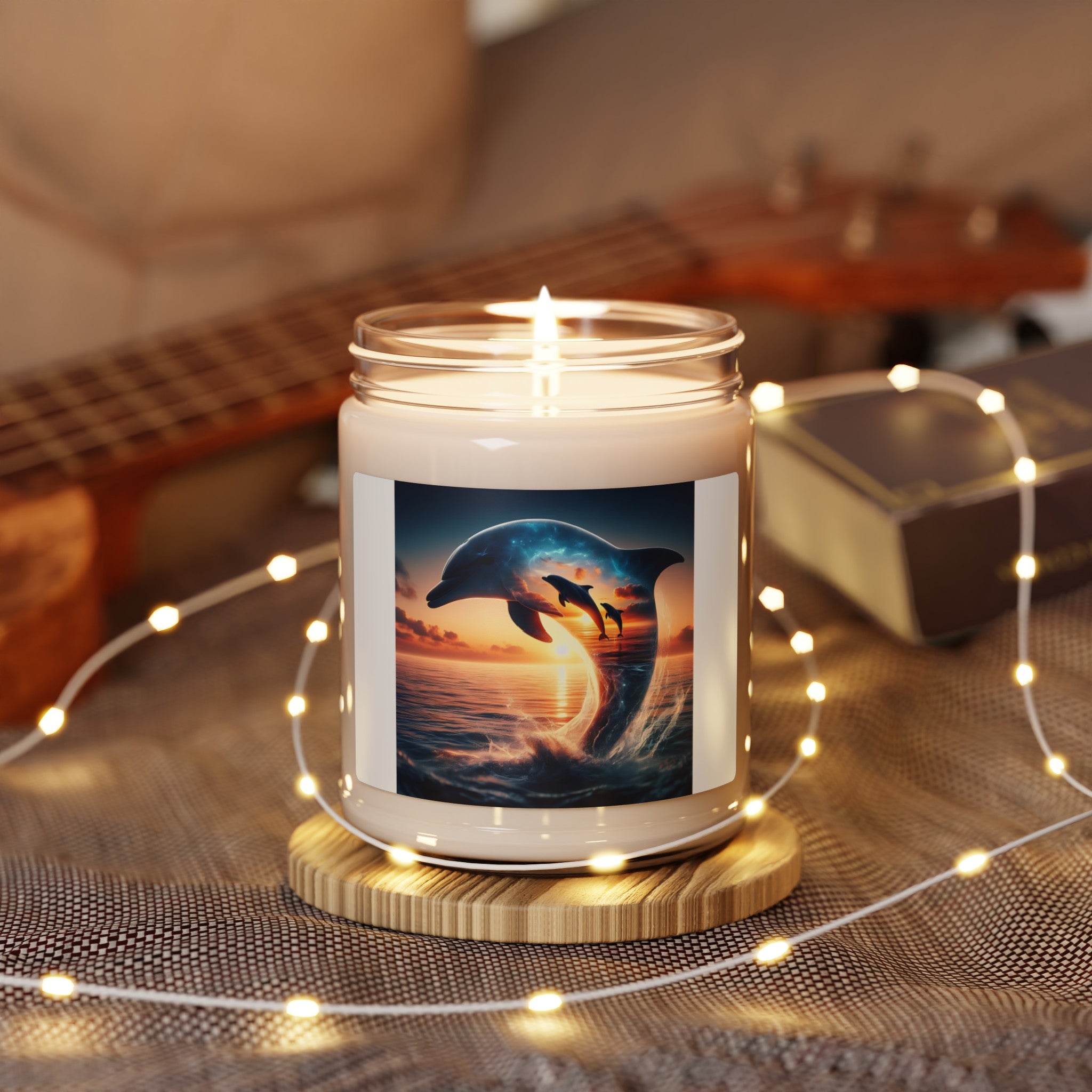 Sunset dolphin scented Soy Candle, 9oz