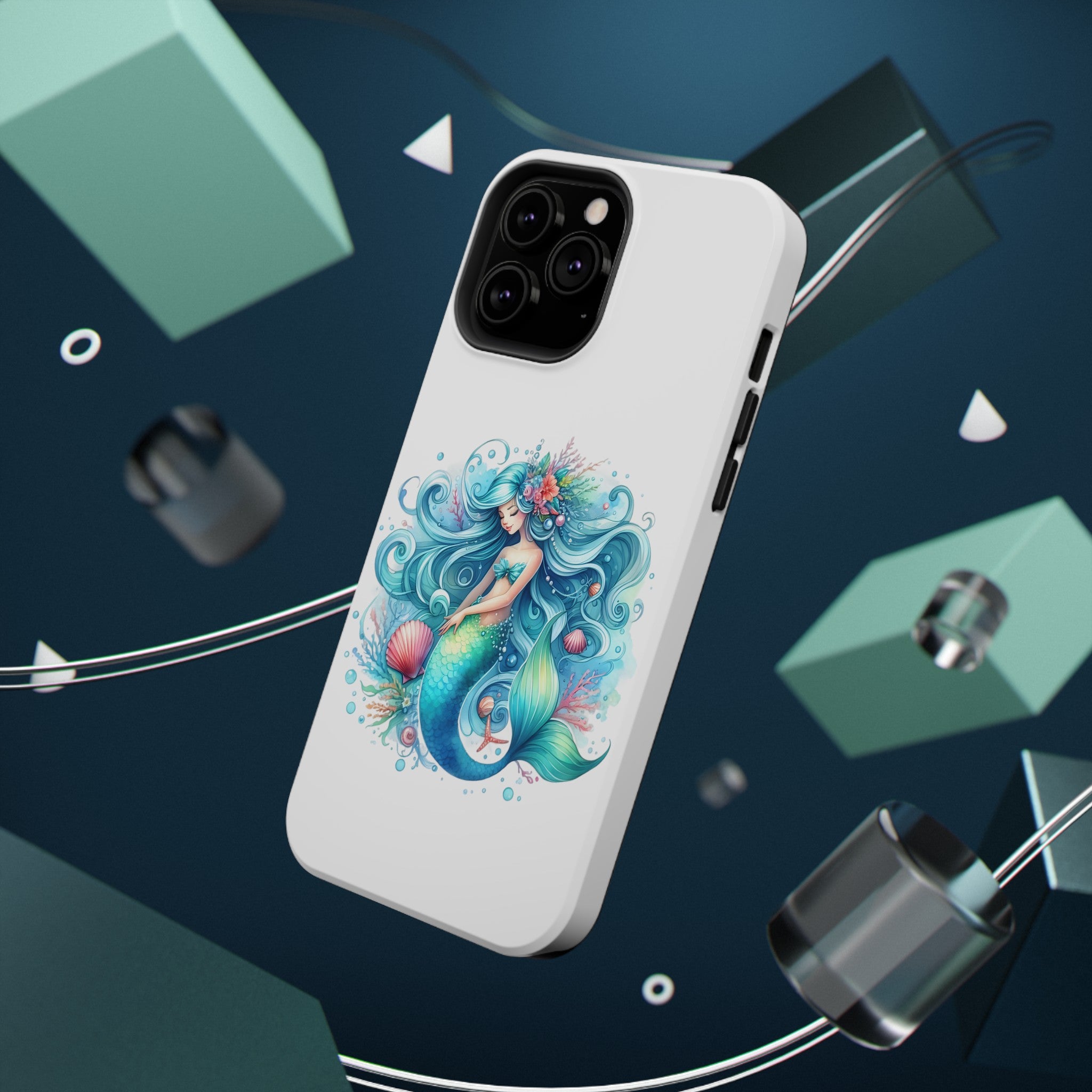 Dreamy Mermaid White Case for phone – Impact Resistant