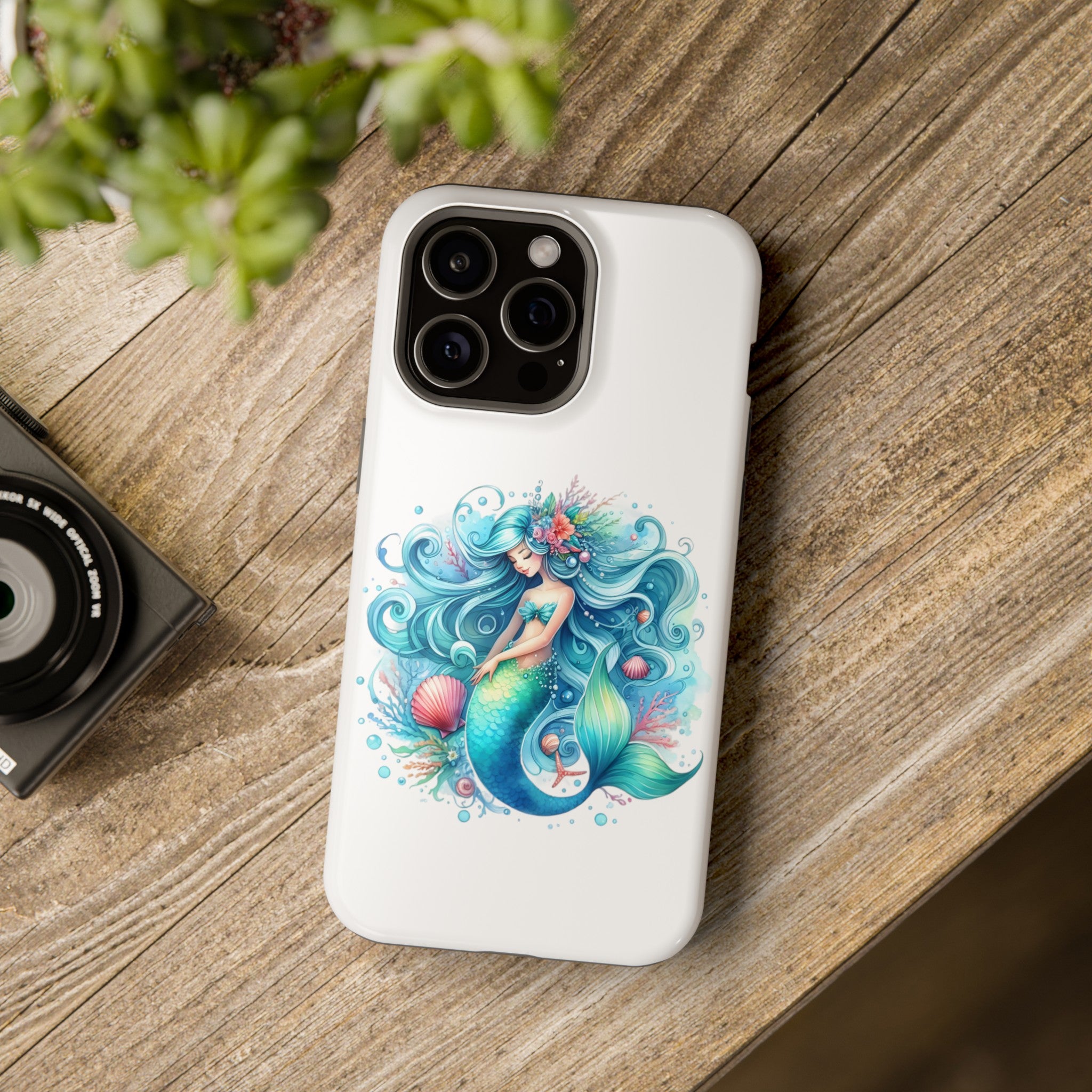 Dreamy Mermaid White Case for phone – Impact Resistant