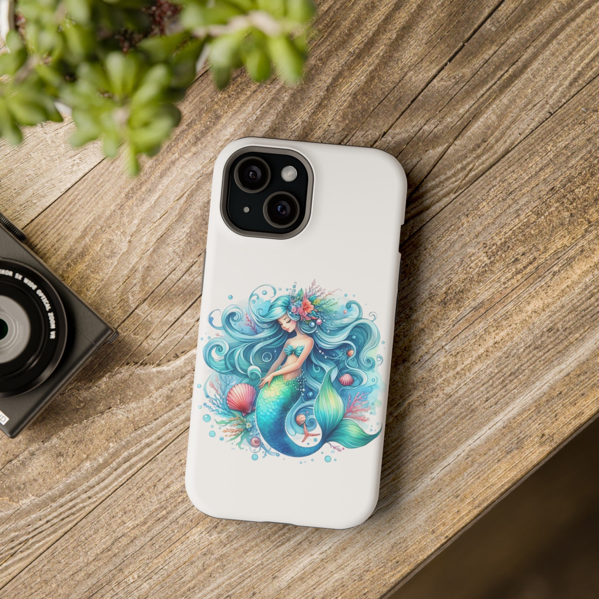 Dreamy Mermaid White Case for phone – Impact Resistant