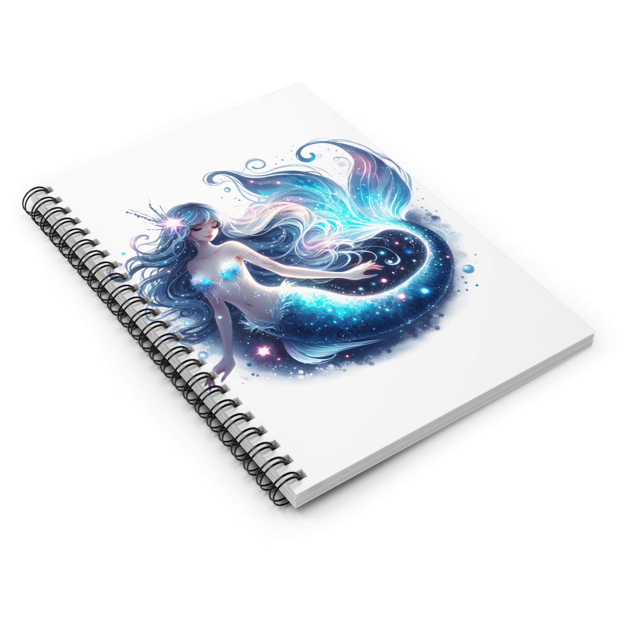 Blue Neon Mermaid Notebook