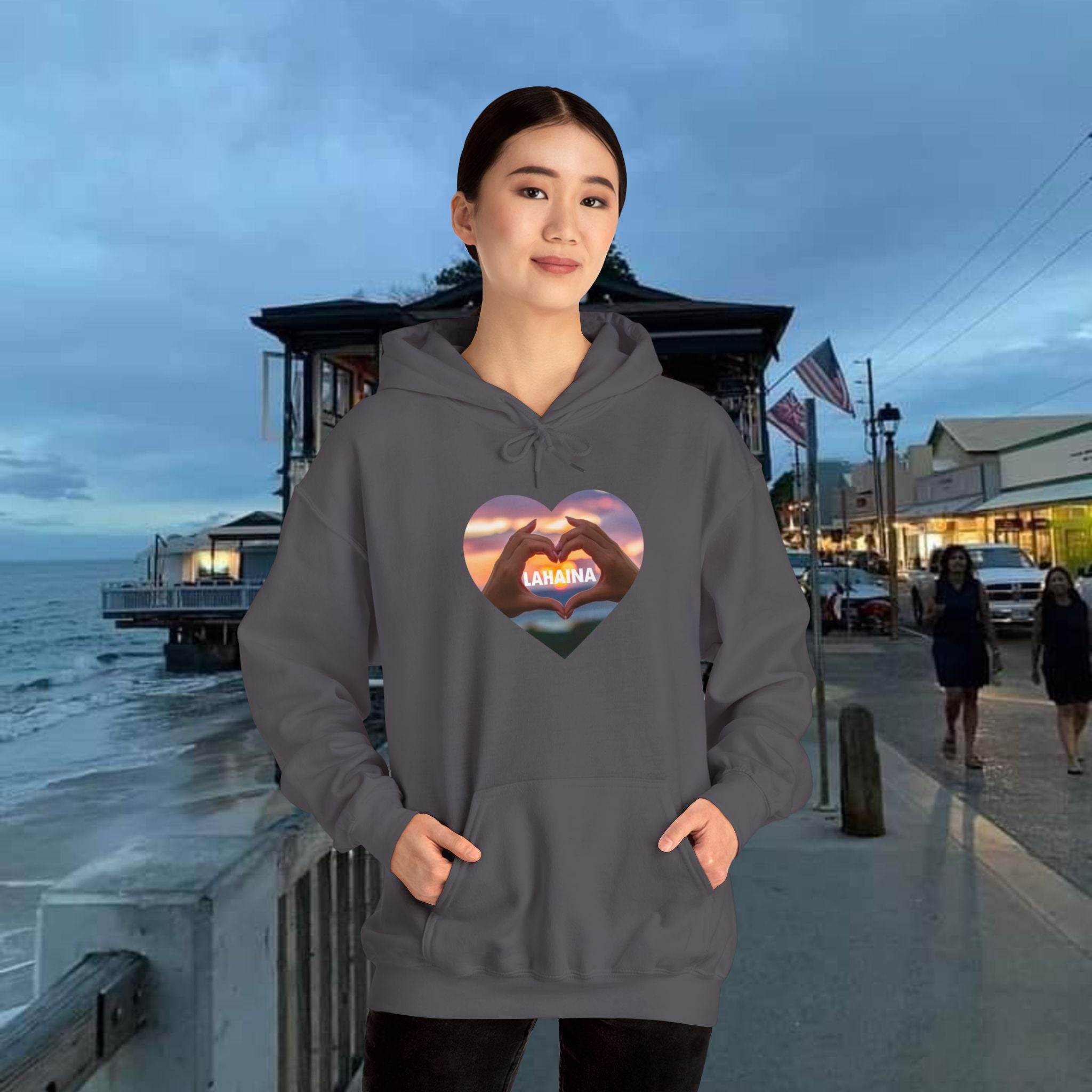 Lahaina beach Hooded Sweatshirt Unisex Heavy Blend