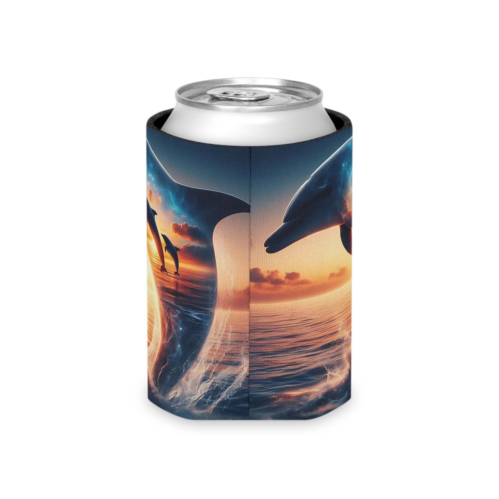 Can Cooler -3 dolphin sunset