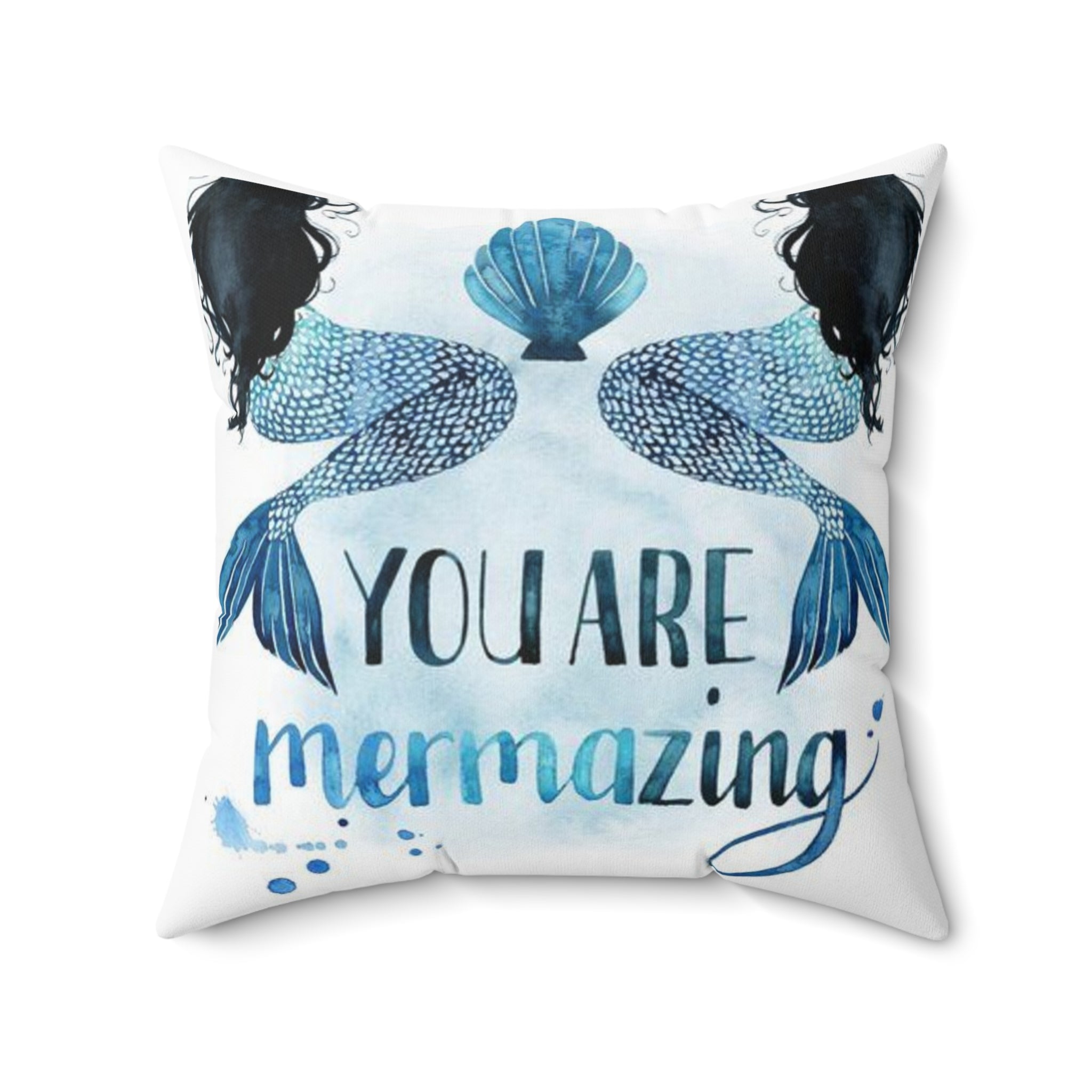 2 mermaid Spun Polyester Square Pillow