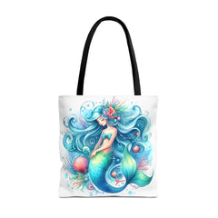 Blue sleepy mermaid Tote Bag (AOP)