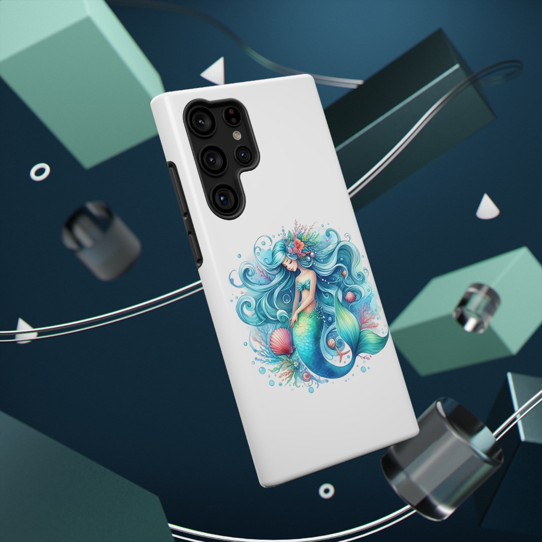 Dreamy Mermaid White Case for phone – Impact Resistant