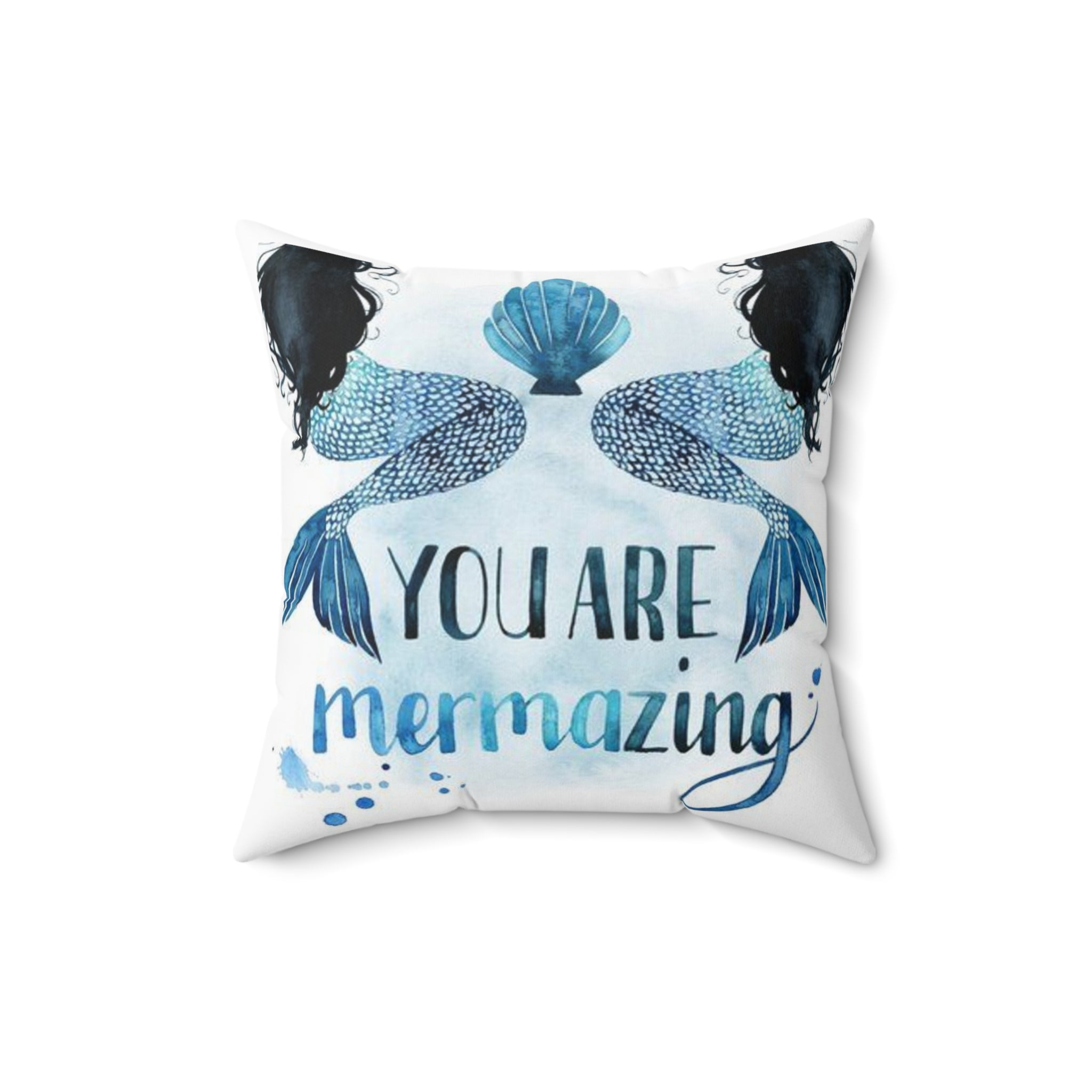 2 mermaid Spun Polyester Square Pillow