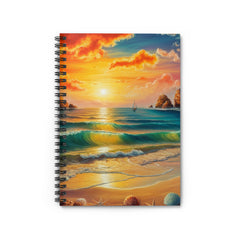 Golden Seashell Sunset Notebook