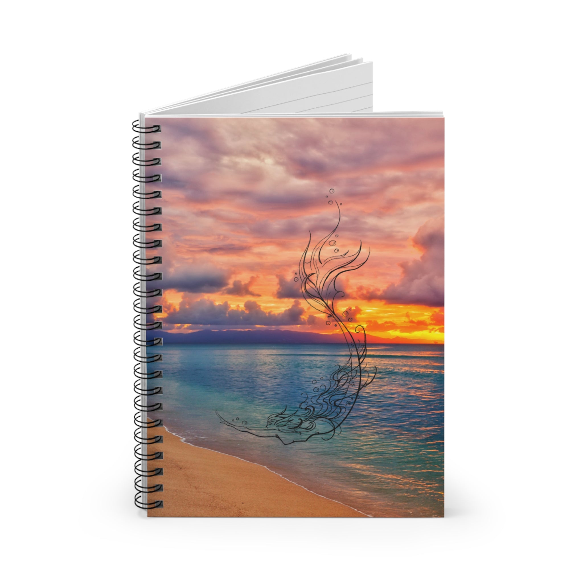 Rainbow Sunset Mermaid Notebook