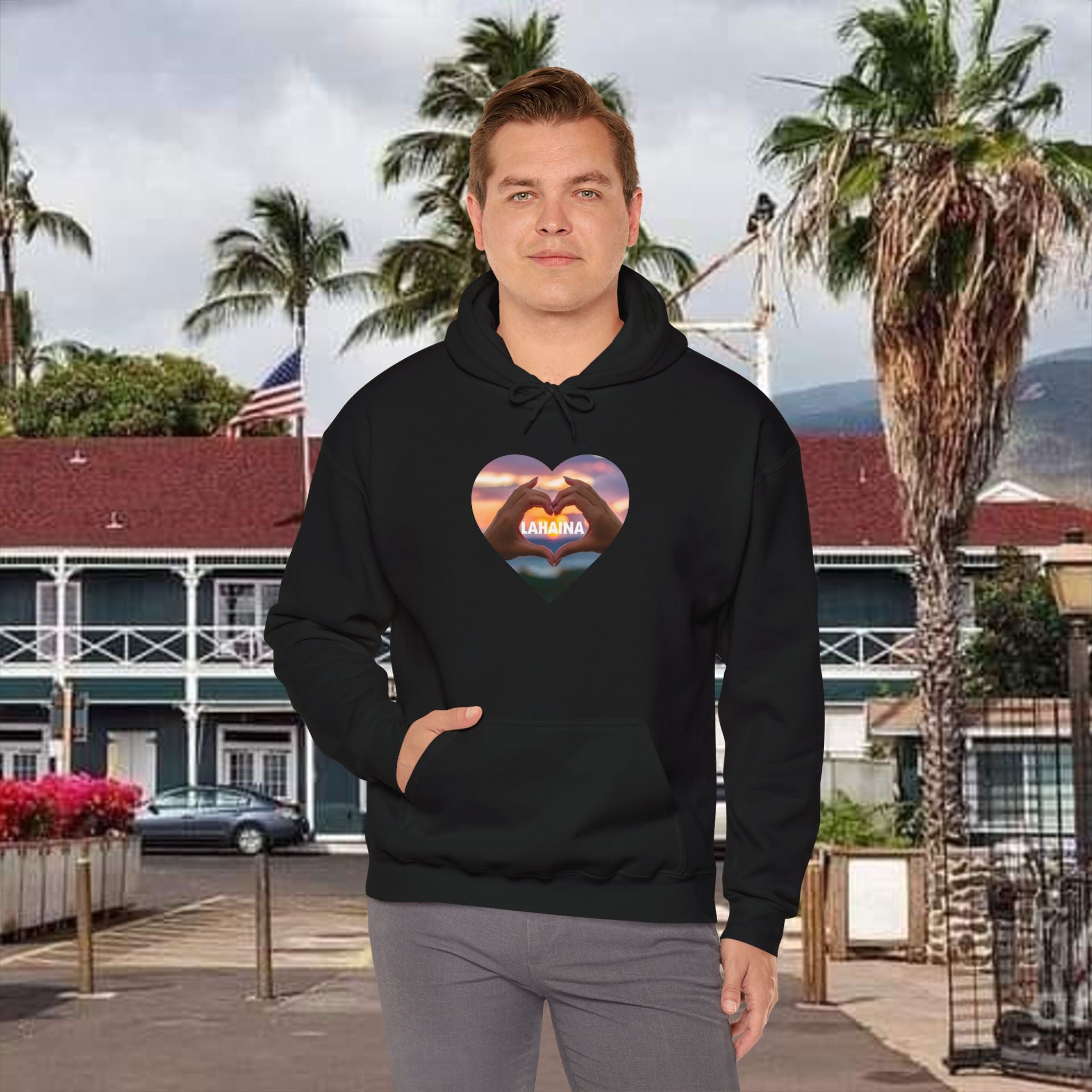 Lahaina beach Hooded Sweatshirt Unisex Heavy Blend