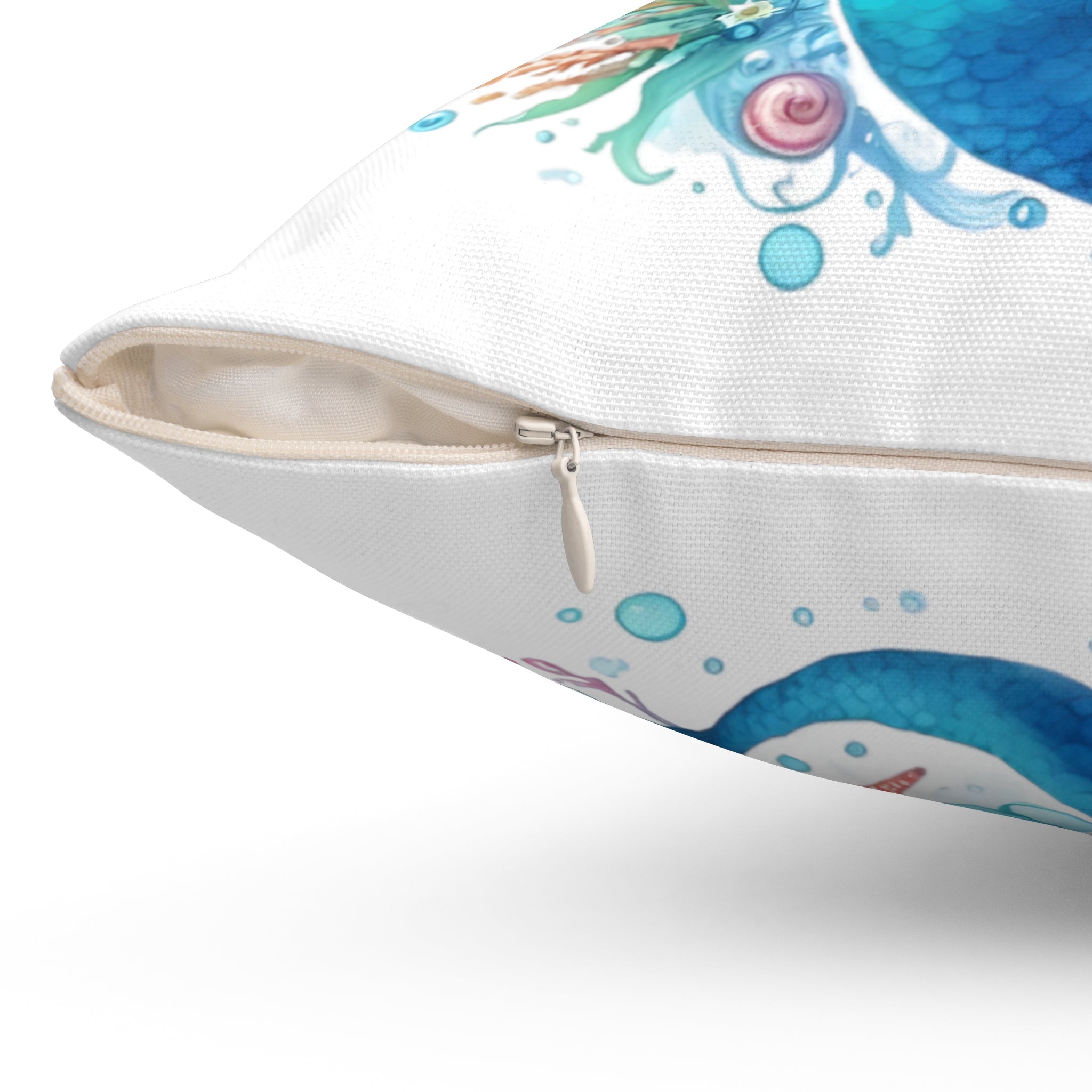 Sleepy mermaid Spun Polyester Square Pillow