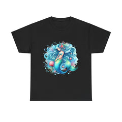 Sleepy blue mermaid Unisex Heavy Cotton Tee