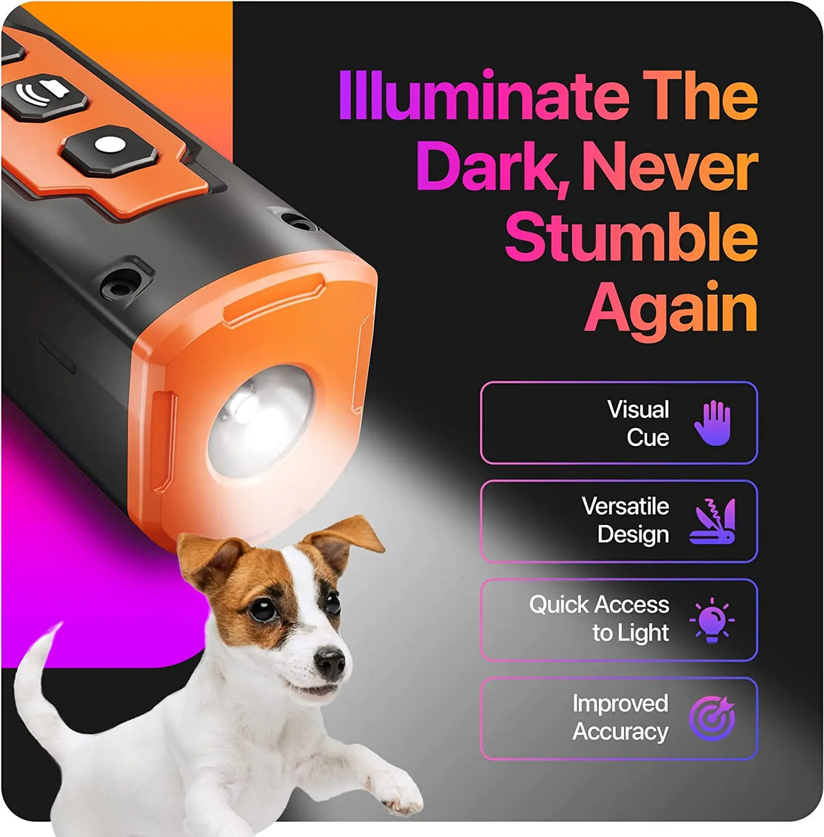 2024 Release Pet Dog Repeller Ultrasonic Dog Training Device Rechargeable Anti Dog Bark Deterrent Device With LED Flashlight