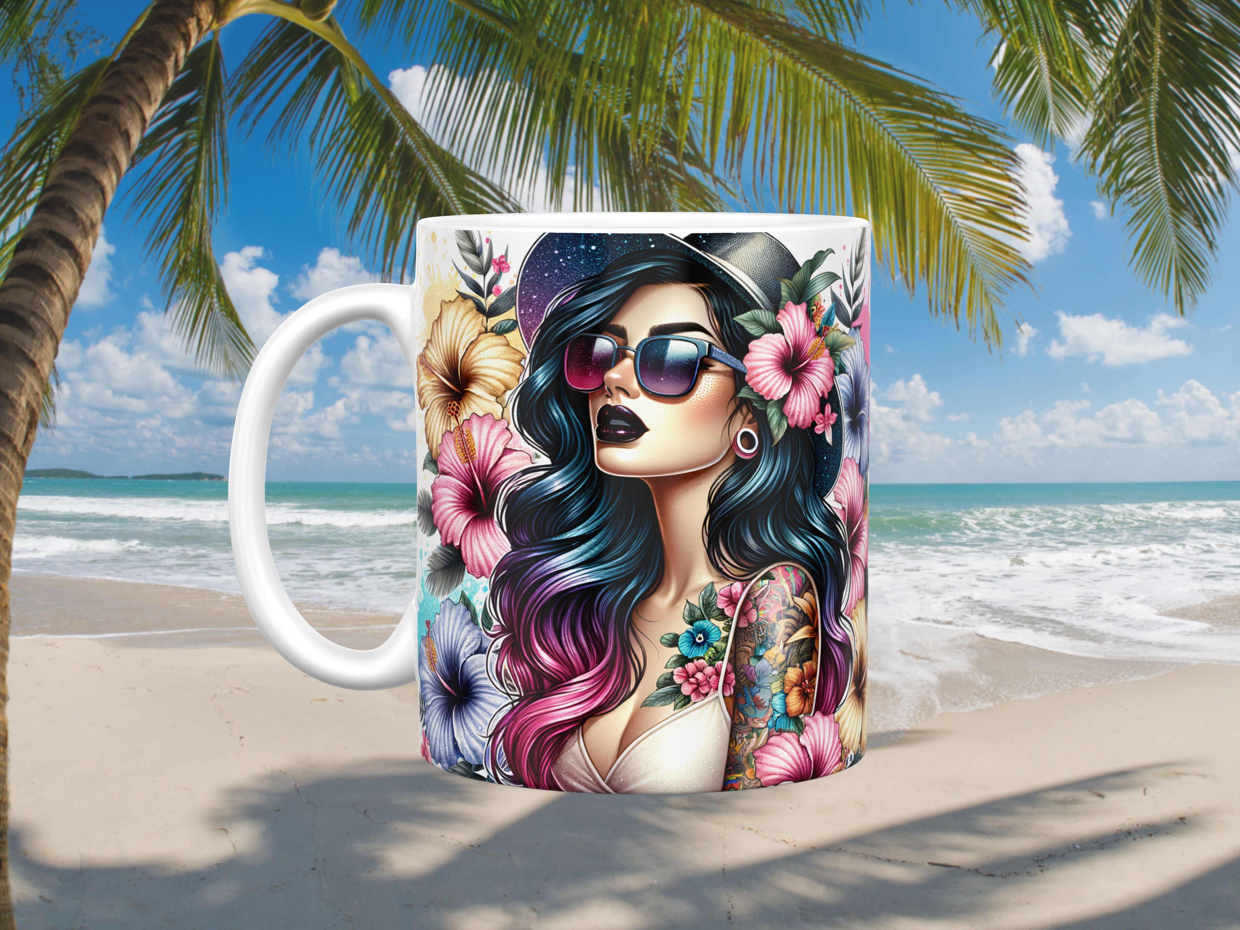 Tattooed Beauty Ceramic Mug, (11oz, 15oz)