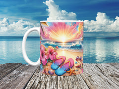 Stunning Beach Sunset Ceramic Mug, (11oz, 15oz)