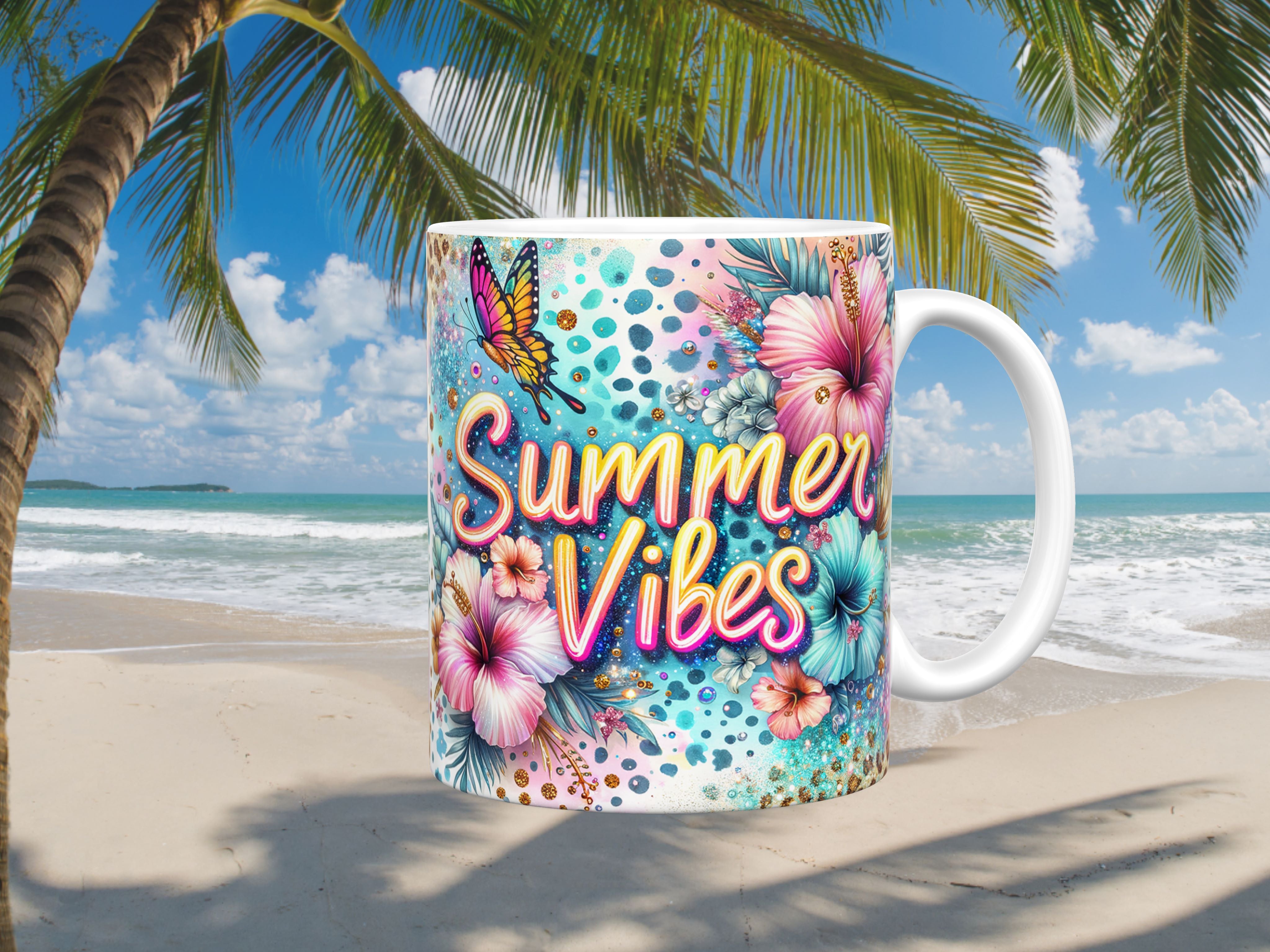 Colorful Summer Vibes Ceramic Mug, (11oz, 15oz)