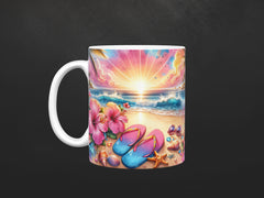 Stunning Beach Sunset Ceramic Mug, (11oz, 15oz)