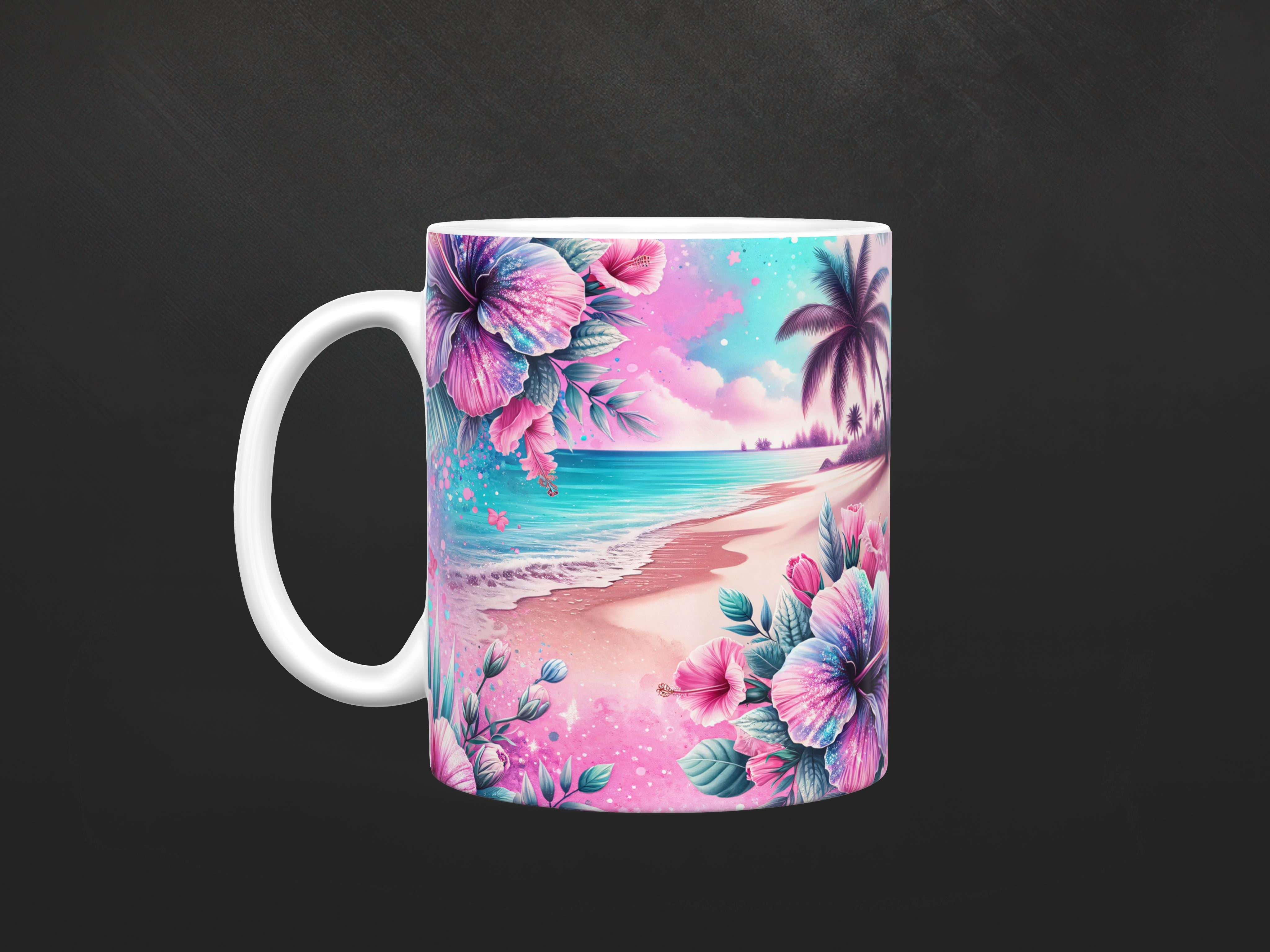 Tropical Paradise Beach Ceramic Mug, (11oz, 15oz)