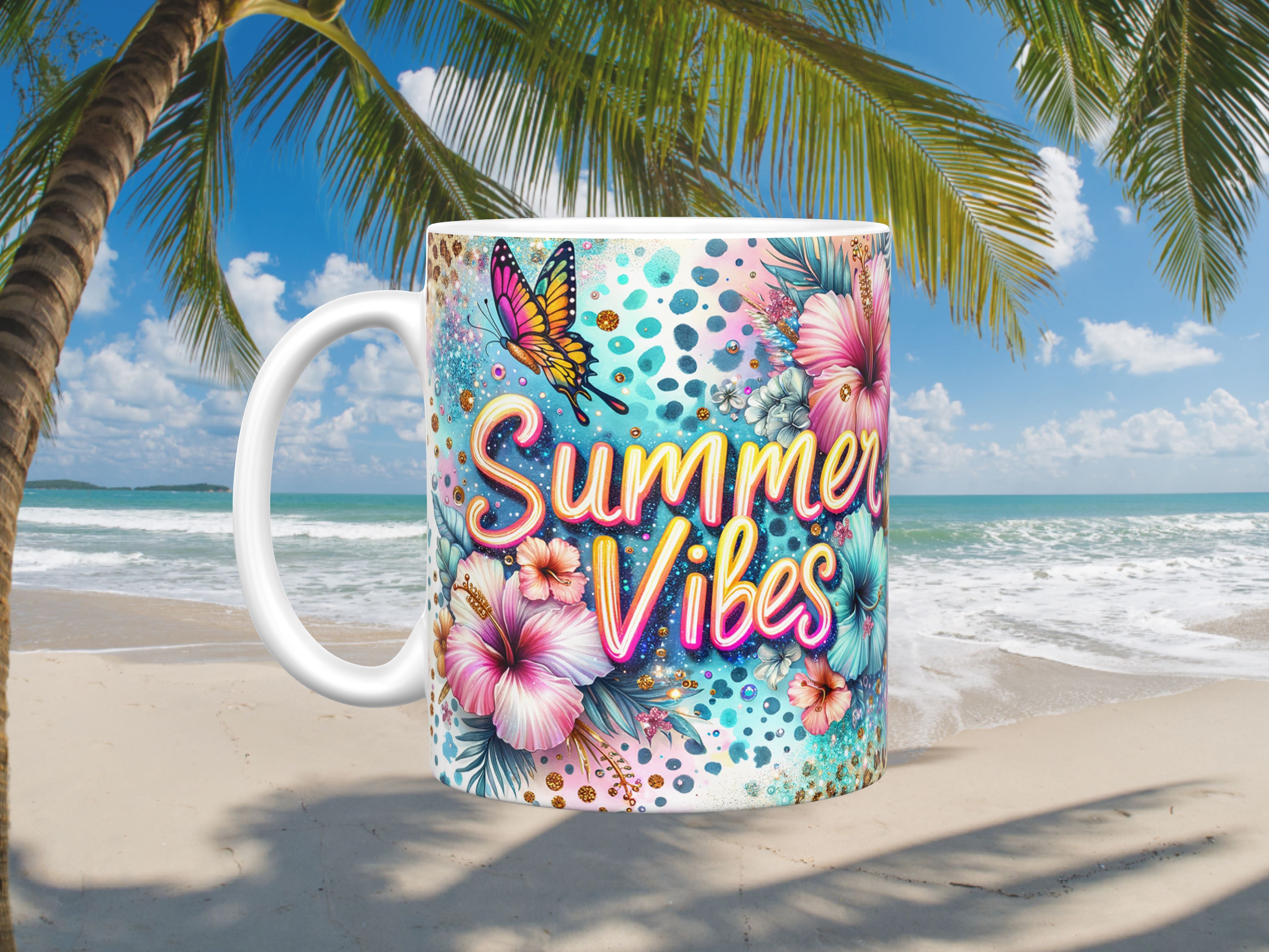 Colorful Summer Vibes Ceramic Mug, (11oz, 15oz)